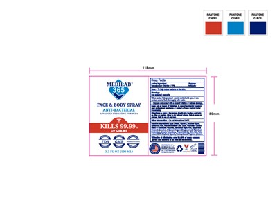 Label (Antibacterial Face   Body Spray 3.3 Fl.oz. (100 mL))